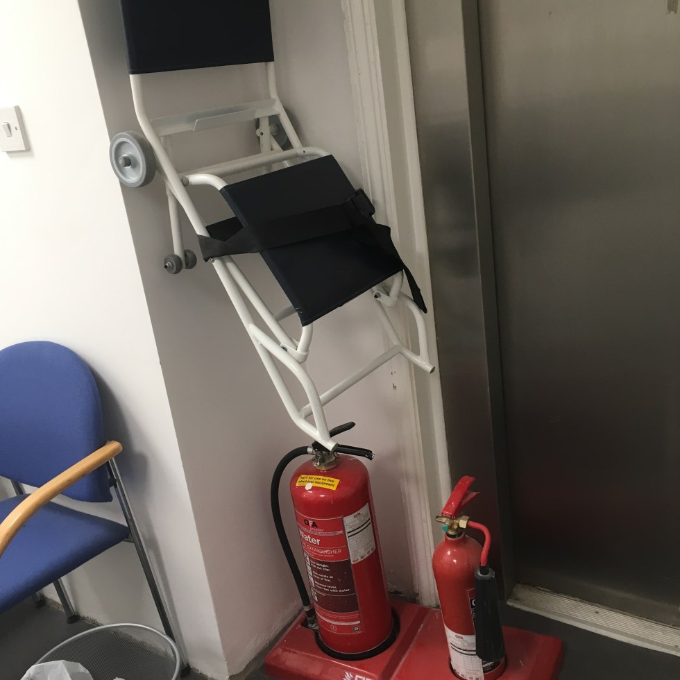 seats, GP, hospital extinguishers