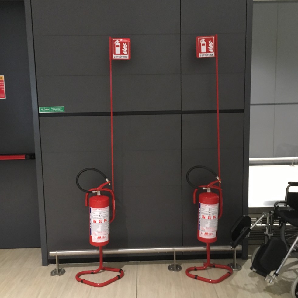 small twin extinguishers at the airport