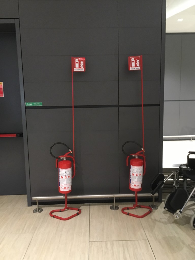 small twin extinguishers at the airport