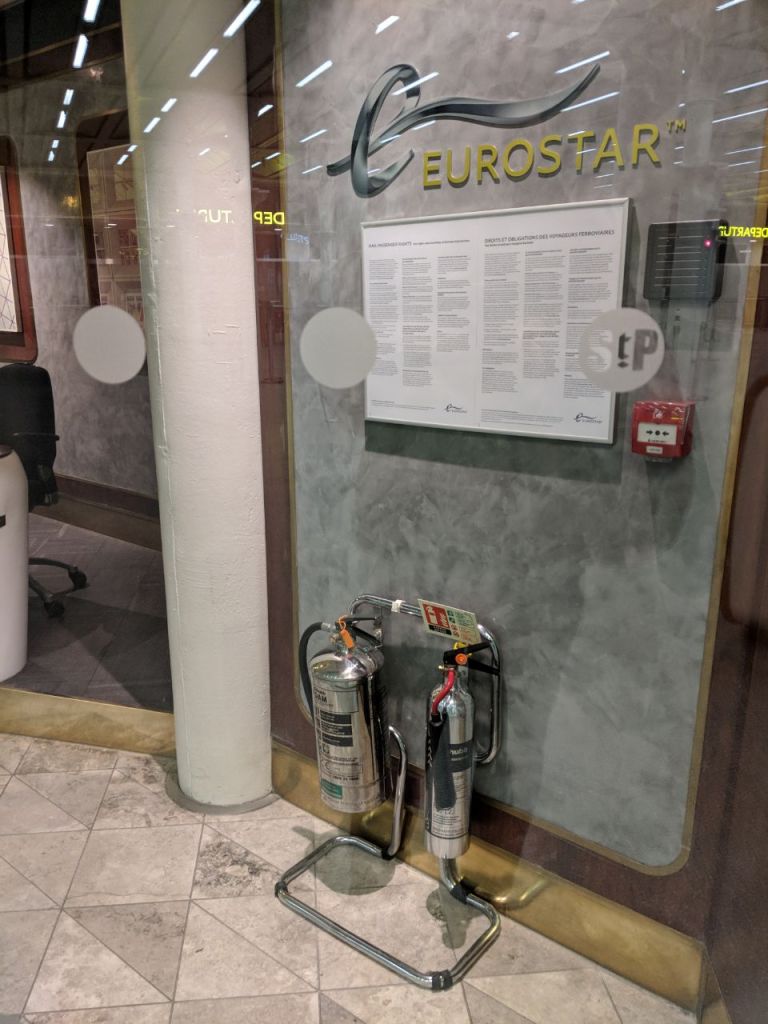 eurostar extinguisher, fire extinguisher st pancras, fire safety st pancras