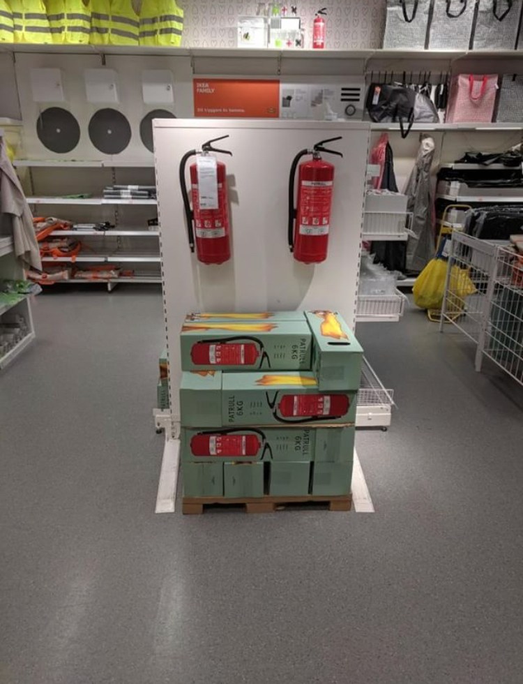 IKEA Borlänge, swedish extinguishers, extinguisher for sales, ikea extinguisher